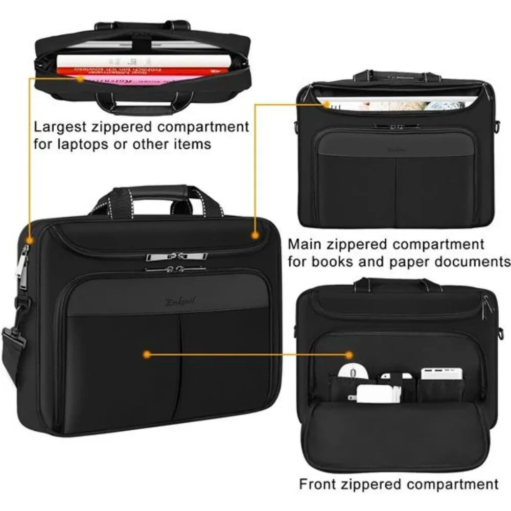 15.6-16.2 inch Waterproof Protective Laptop Messenger Briefcase with Strap